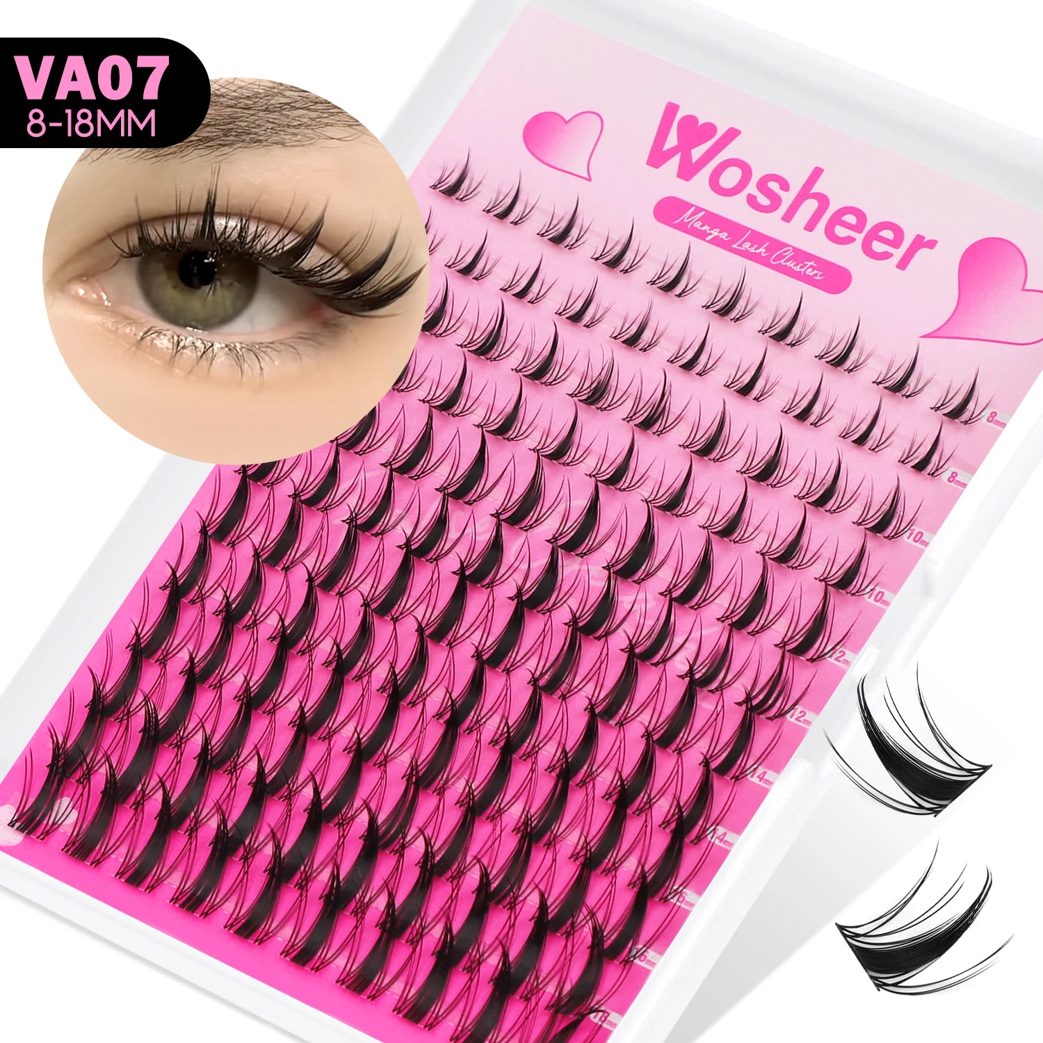 Lash Clusters Manga Lash Clusters Kit Clear Fairy Eyelash Clusters Wet-Look Spiky Anime Lashes Individual Lashes