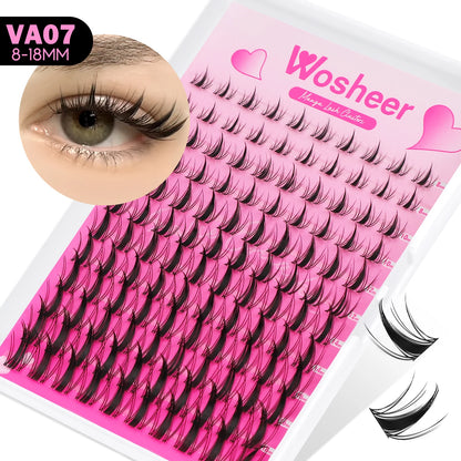 Lash Clusters Manga Lash Clusters Kit Clear Fairy Eyelash Clusters Wet-Look Spiky Anime Lashes Individual Lashes