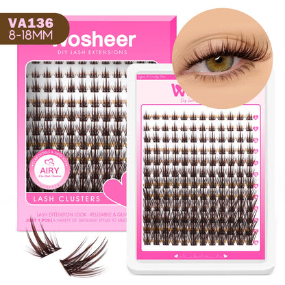 Eyelash Clusters Kit Thick Individual Lashes Lash Bond and Seal and Remover Faux Mink Lashes Eyelash Extension DIY