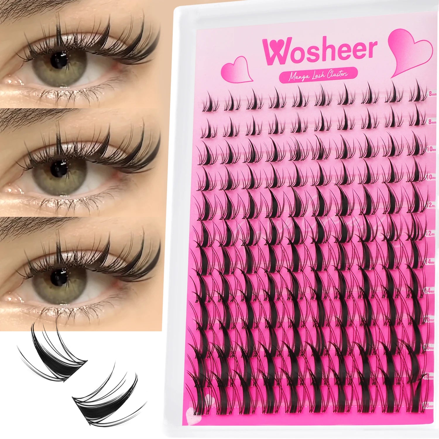 Eyelash Clusters Kit Thick Individual Lashes Lash Bond and Seal and Remover Faux Mink Lashes Eyelash Extension DIY