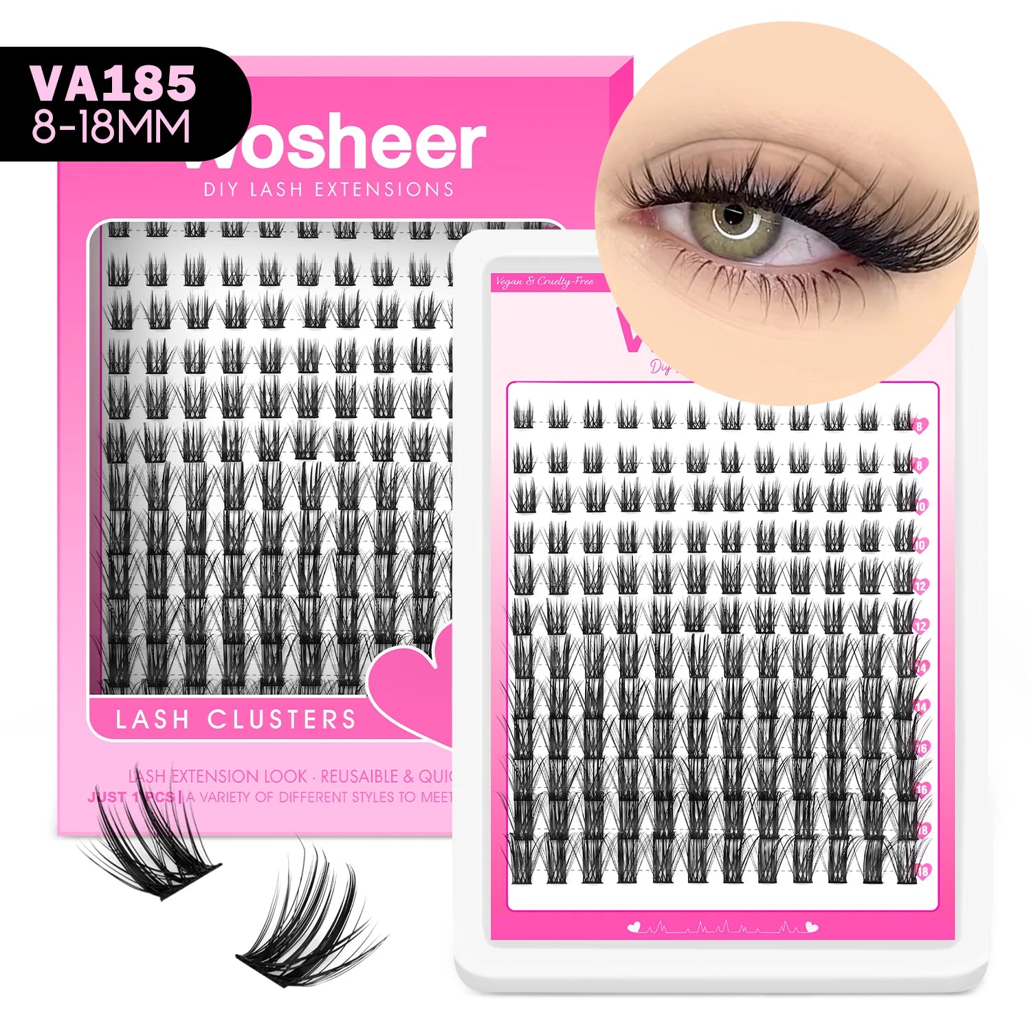 Eyelash Clusters Kit Thick Individual Lashes Lash Bond and Seal and Remover Faux Mink Lashes Eyelash Extension DIY