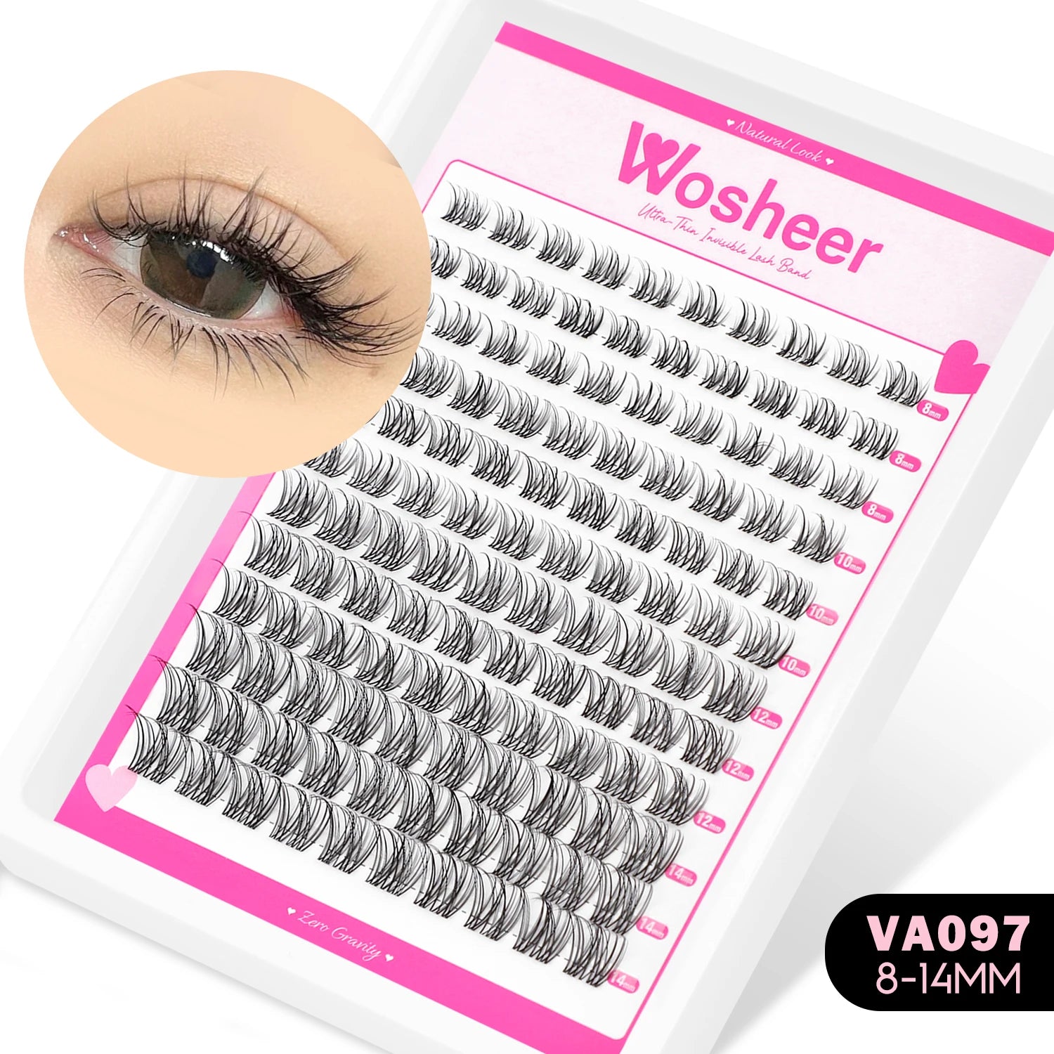 Manga Lash Clusters Kit Cat Lashes with Lash Bond & Seal Cluster Eyelash Extensions Mixed Tray Eyelash Clusters Kit