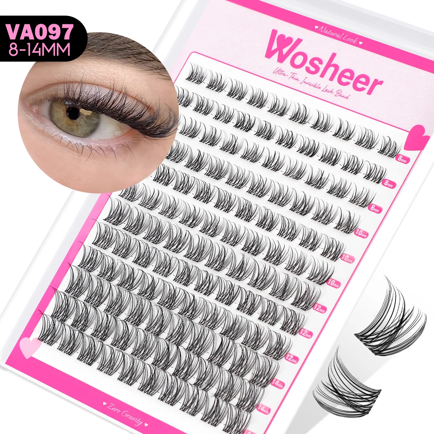 Lash Clusters Manga Lash Clusters Kit Clear Fairy Eyelash Clusters Wet-Look Spiky Anime Lashes Individual Lashes
