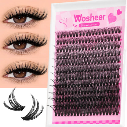 Eyelash Clusters Kit Thick Individual Lashes Lash Bond and Seal and Remover Faux Mink Lashes Eyelash Extension DIY