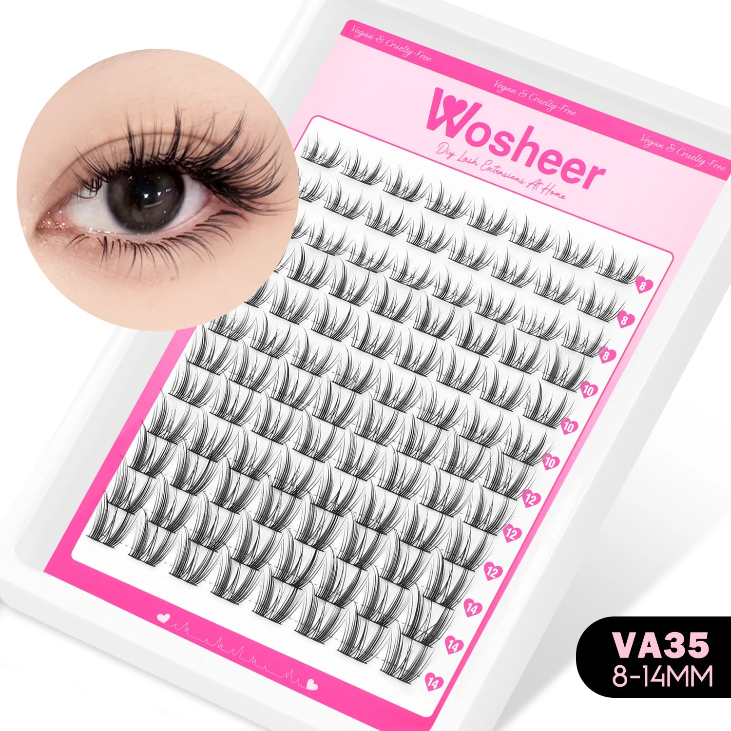 Lash Clusters Manga Lash Clusters Kit Clear Fairy Eyelash Clusters Wet-Look Spiky Anime Lashes Individual Lashes