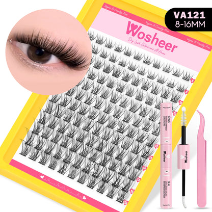 Lash Clusters Manga Lash Clusters Kit Clear Fairy Eyelash Clusters Wet-Look Spiky Anime Lashes Individual Lashes