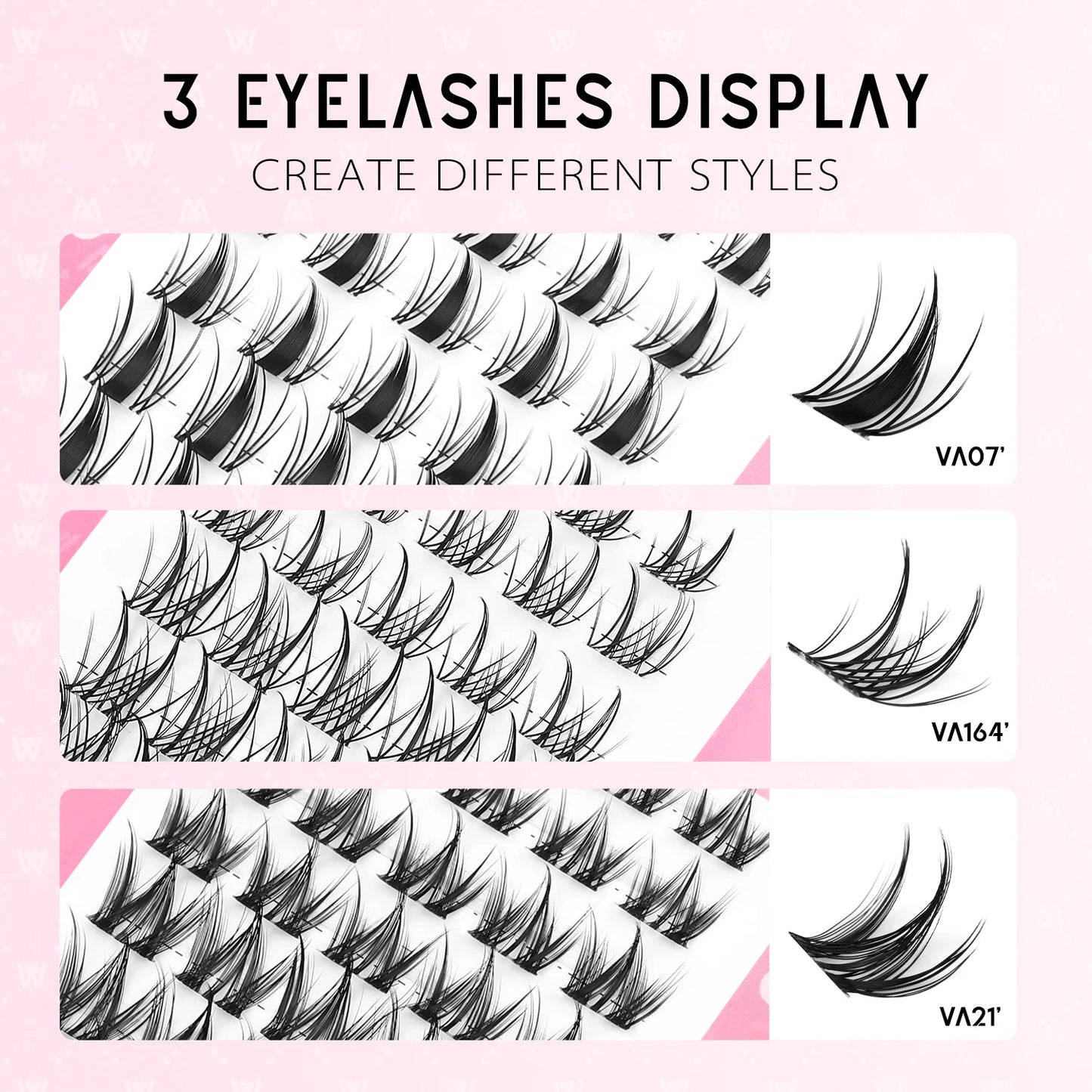 Manga Lash Clusters Kit Cat Lashes with Lash Bond & Seal Cluster Eyelash Extensions Mixed Tray Eyelash Clusters Kit