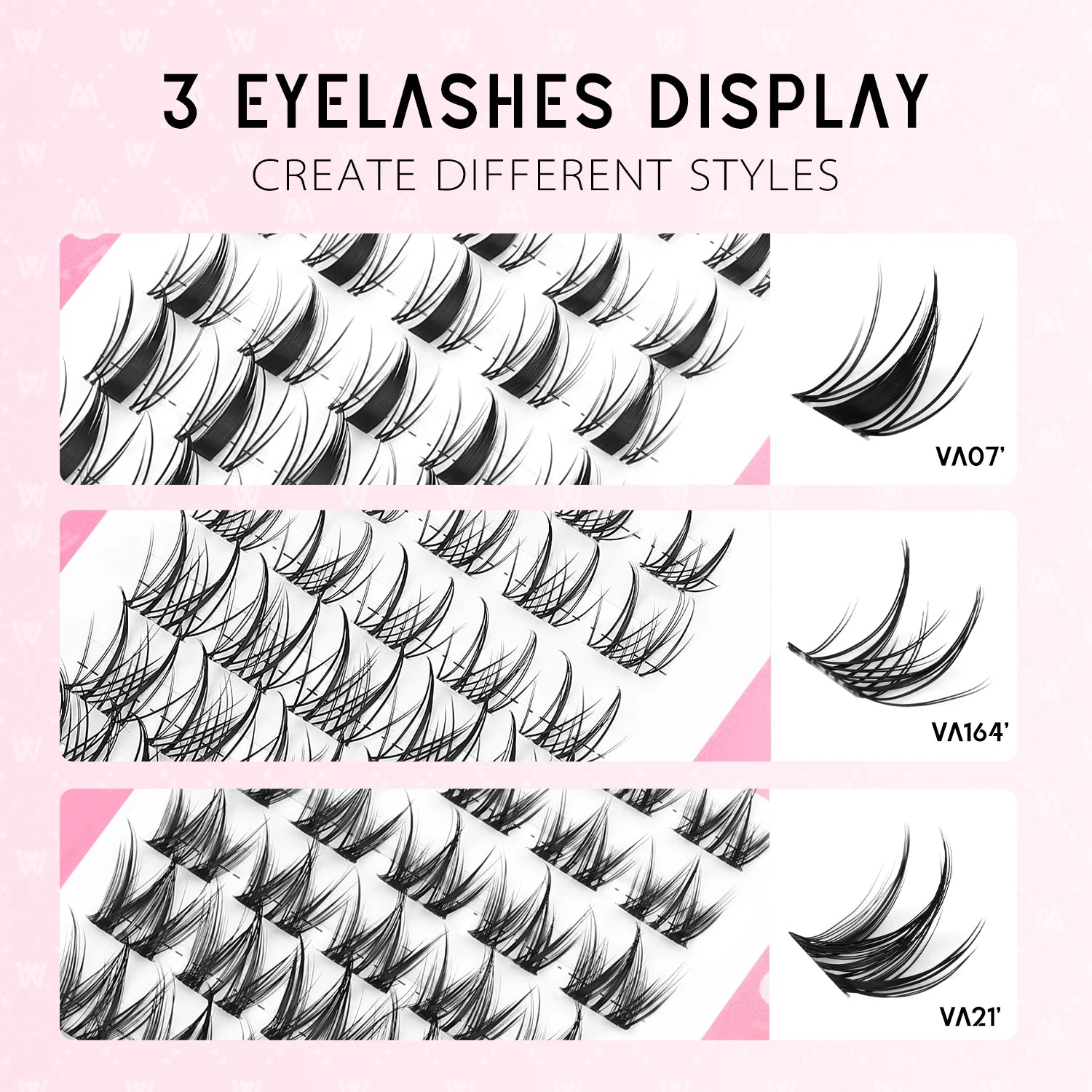 Manga Lash Clusters Kit Cat Lashes with Lash Bond & Seal Cluster Eyelash Extensions Mixed Tray Eyelash Clusters Kit