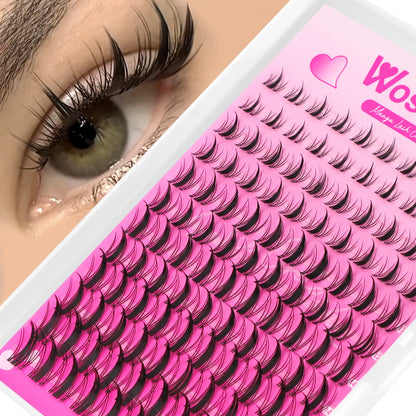 Lash Clusters Manga Lash Clusters Kit Clear Fairy Eyelash Clusters Wet-Look Spiky Anime Lashes Individual Lashes