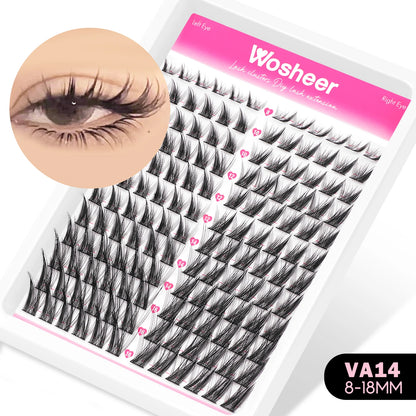 Lash Clusters Manga Lash Clusters Kit Clear Fairy Eyelash Clusters Wet-Look Spiky Anime Lashes Individual Lashes