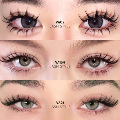 Manga Lash Clusters Kit Cat Lashes with Lash Bond & Seal Cluster Eyelash Extensions Mixed Tray Eyelash Clusters Kit