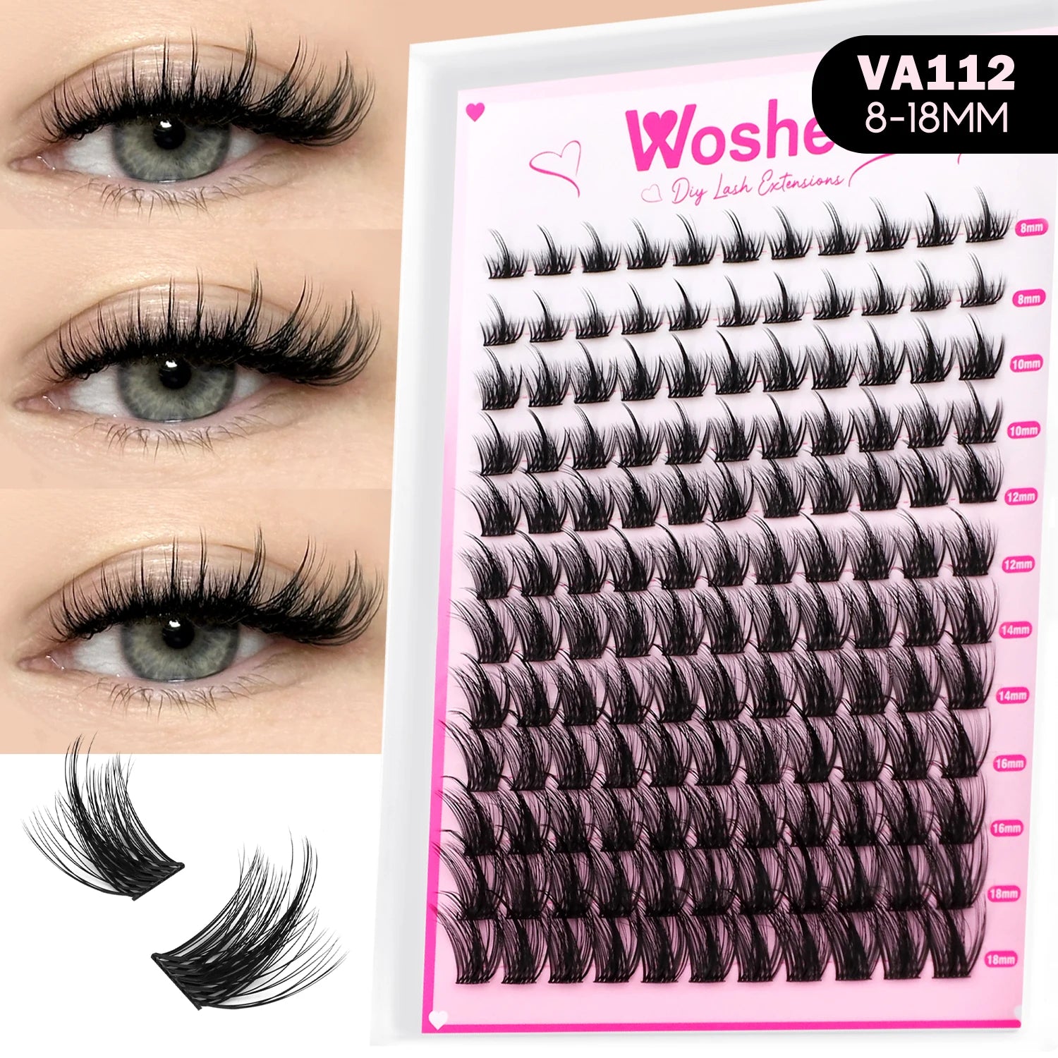 Lash Clusters Manga Lash Clusters Kit Clear Fairy Eyelash Clusters Wet-Look Spiky Anime Lashes Individual Lashes