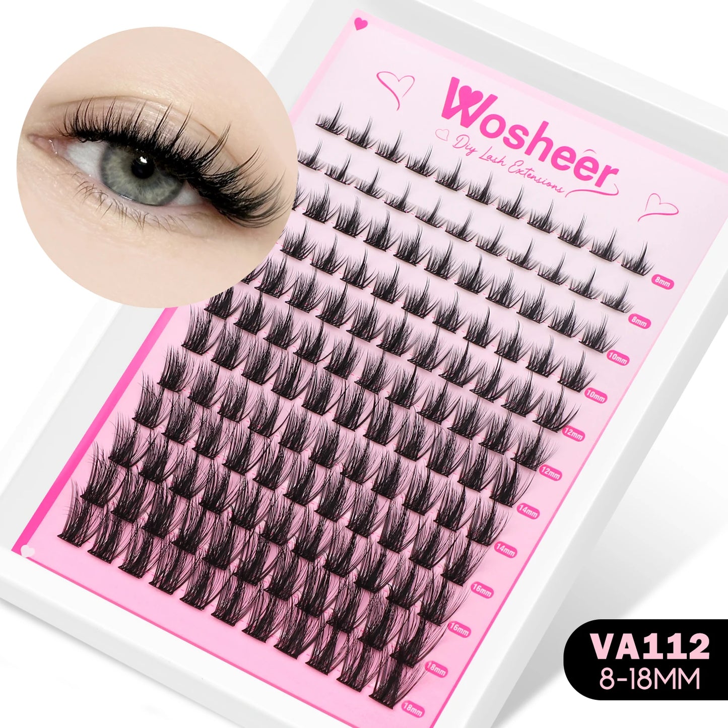 Manga Lash Clusters Kit Cat Lashes with Lash Bond & Seal Cluster Eyelash Extensions Mixed Tray Eyelash Clusters Kit