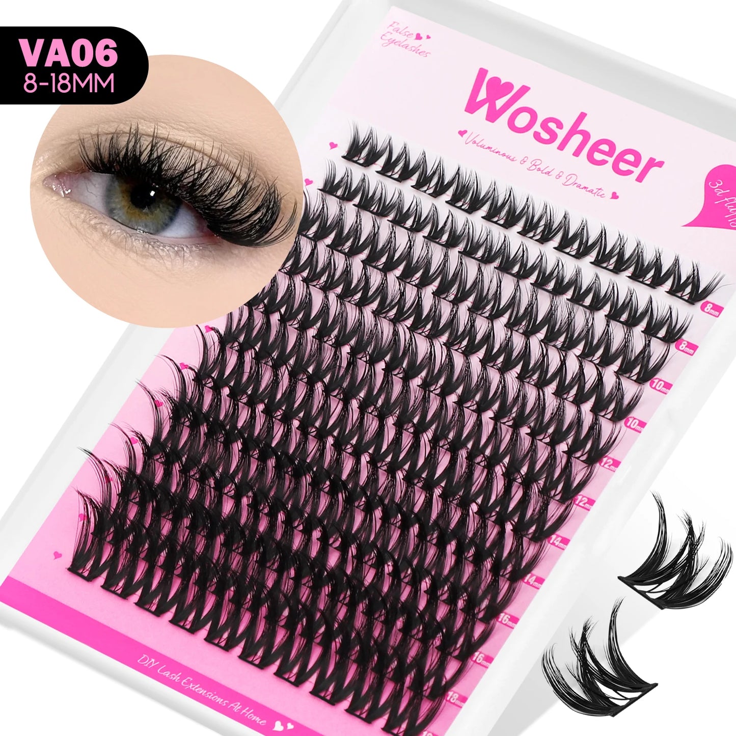 Lash Clusters Manga Lash Clusters Kit Clear Fairy Eyelash Clusters Wet-Look Spiky Anime Lashes Individual Lashes