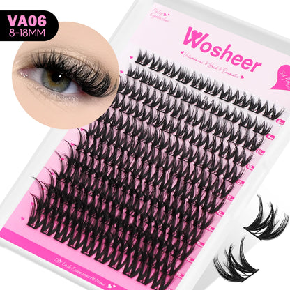 Lash Clusters Manga Lash Clusters Kit Clear Fairy Eyelash Clusters Wet-Look Spiky Anime Lashes Individual Lashes