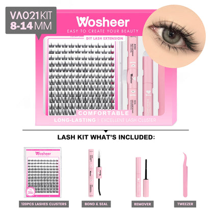 Eyelash Clusters Kit Thick Individual Lashes Lash Bond and Seal and Remover Faux Mink Lashes Eyelash Extension DIY